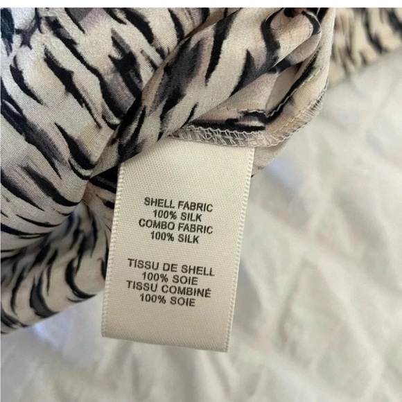 Rebecca Taylor Mirage silk  Black and beige Sleeveless Cut Out Blouse - Picture 6 of 12